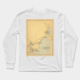 Old York Beach ME Map (1894) Vintage Coastal Southern Maine Atlas Long Sleeve T-Shirt